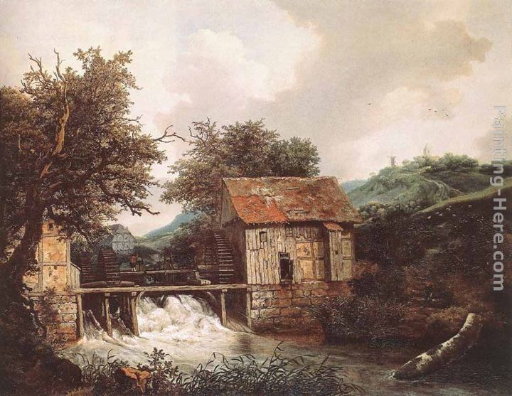 Jacob van Ruisdael Two Watermills and an Open Sluice near Singraven